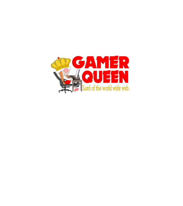 Gamer Queen minta fehér pólón