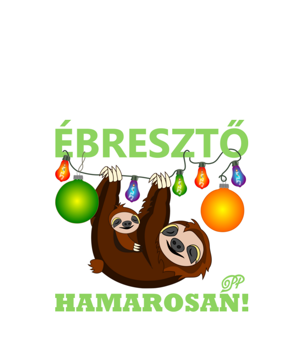 Ébresztő Hamarosan Karácsonyi minta fekete pólón