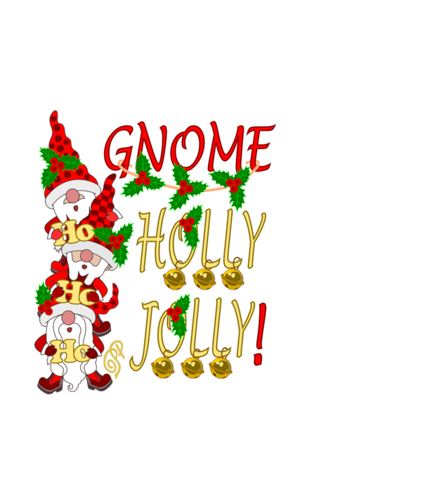 Gnome Holly Jolly minta sötétkék pólón