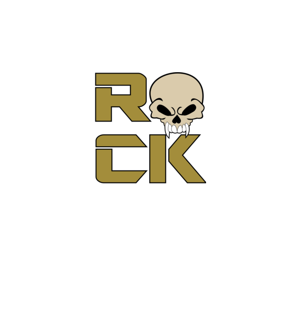 Rock koponyával minta fekete pólón