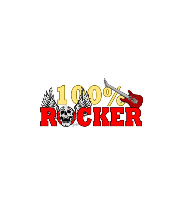 Száz Százalék Rocker Koponya minta fekete pólón