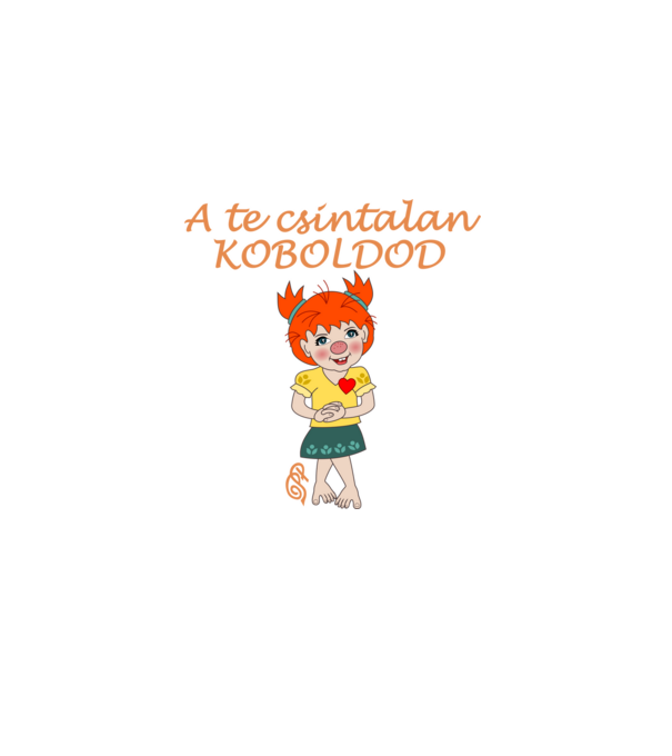 A te csintalan Koboldod Lány minta fekete pólón