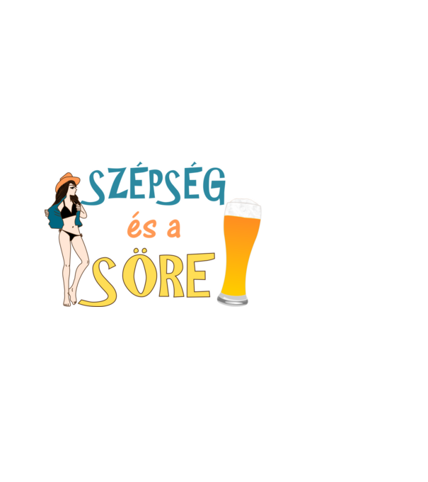 Szépség és a Söre minta fekete pólón