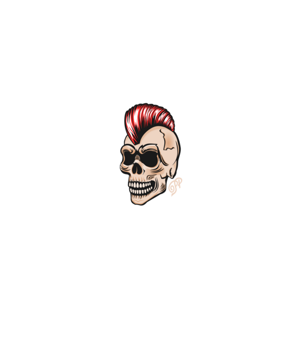 Punk Skull minta sötétkék pólón