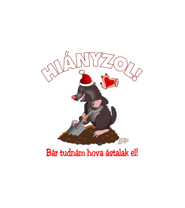 Hiányzol Vakond minta fehér pólón