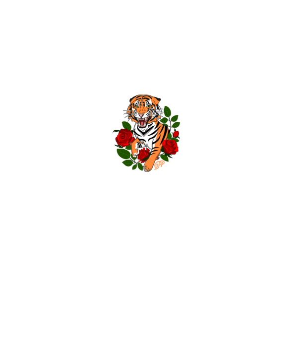 Tigris Stílus fehér felirattal minta fekete pólón