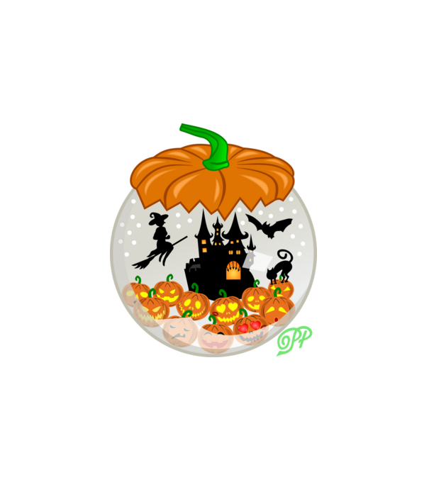 Halloween Gömb minta fehér pólón