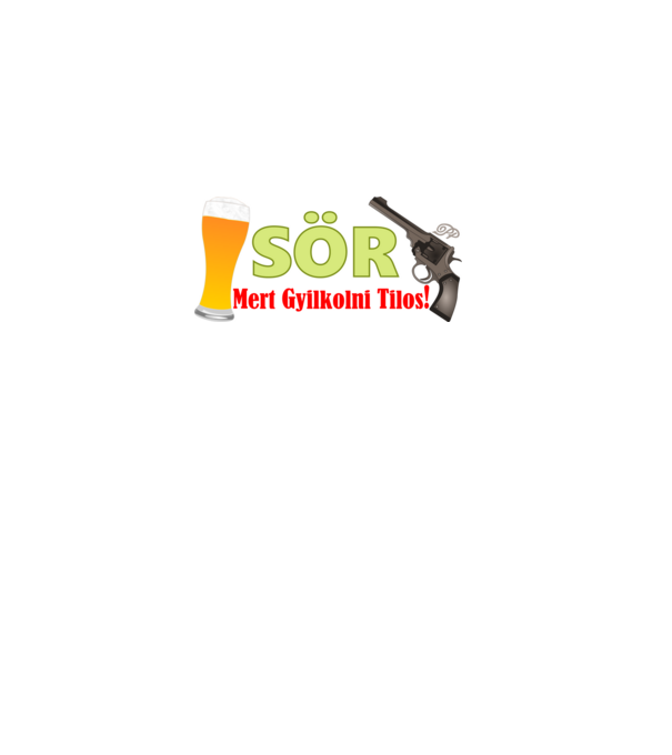 Sör és Revolver minta fehér pólón