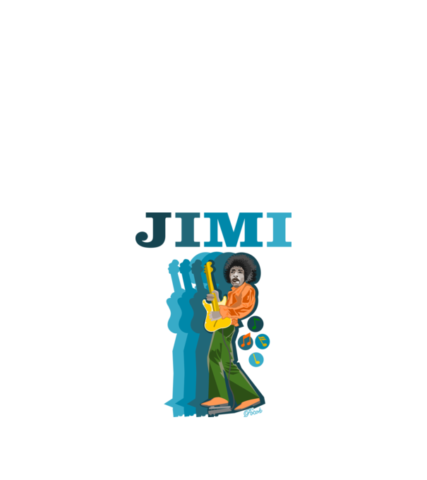 JIMI minta fekete pólón