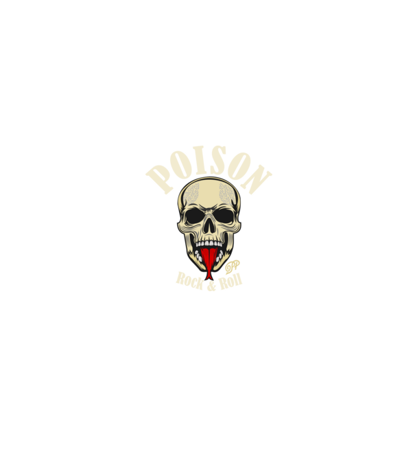 Poison Rock and Roll minta fekete pólón
