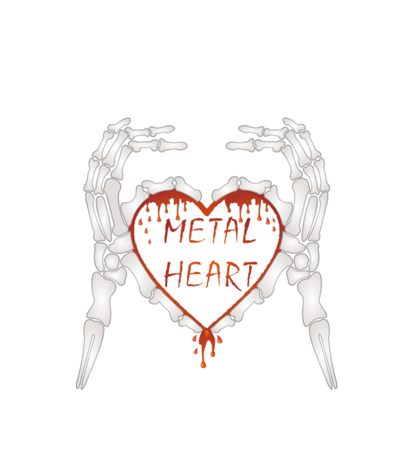 Metal Heart minta fehér pólón