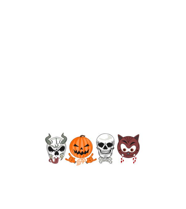 Halloween Fejek minta sötétkék pólón