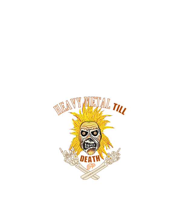 Heavy Metal Mindhalálig minta fehér pólón