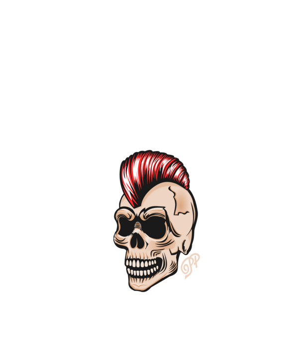 Punk Skull minta fekete pólón