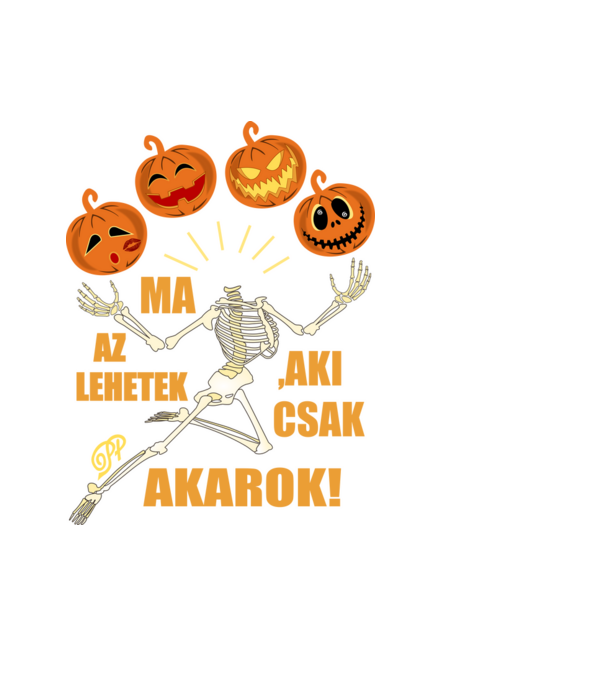 Halloweeni Csontváz minta fekete pólón