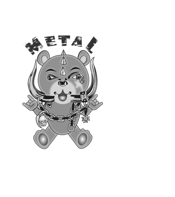 Metal maci minta fehér pólón