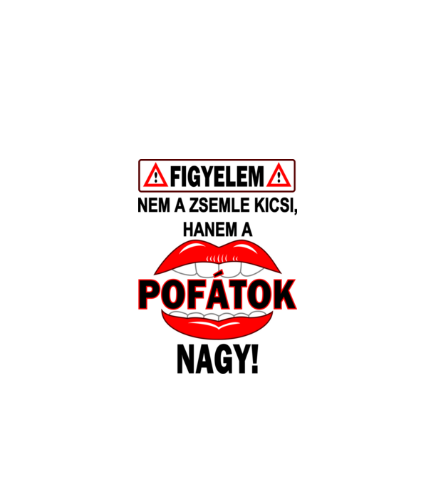 A pofátok nagy minta fehér pólón