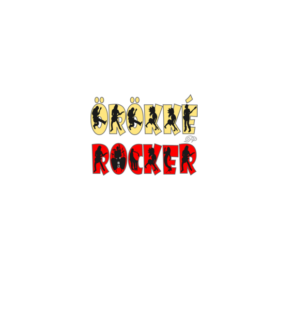 Örökké Rocker Sziluett minta fekete pólón