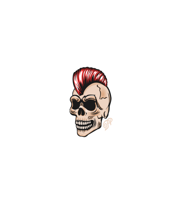 Punk Skull minta fehér pólón