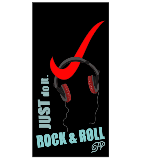 Csak csináld Rock & Roll Telefontok minta fehér pólón