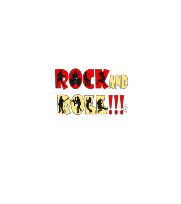 Rock and Roll Sziluett színes minta homokszín pólón