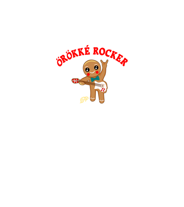 Örökké Rocker Mézi minta fekete pólón