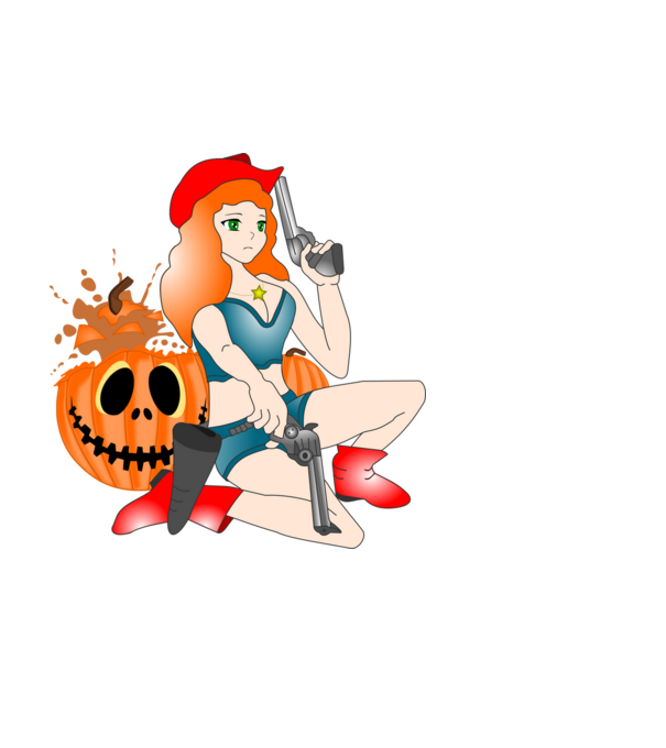 Vad Halloween Csajszi minta fehér pólón