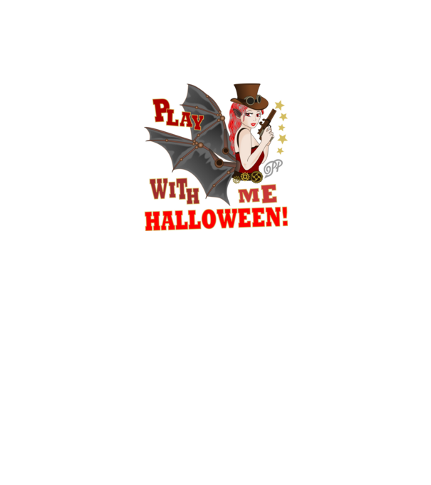 Játsz Velem Halloweent minta fekete pólón