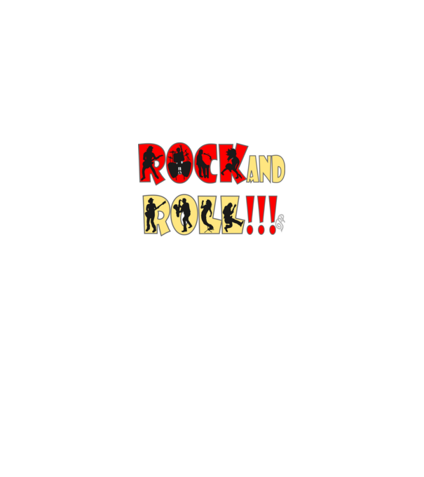 Rock and Roll Sziluett színes minta királykék pólón