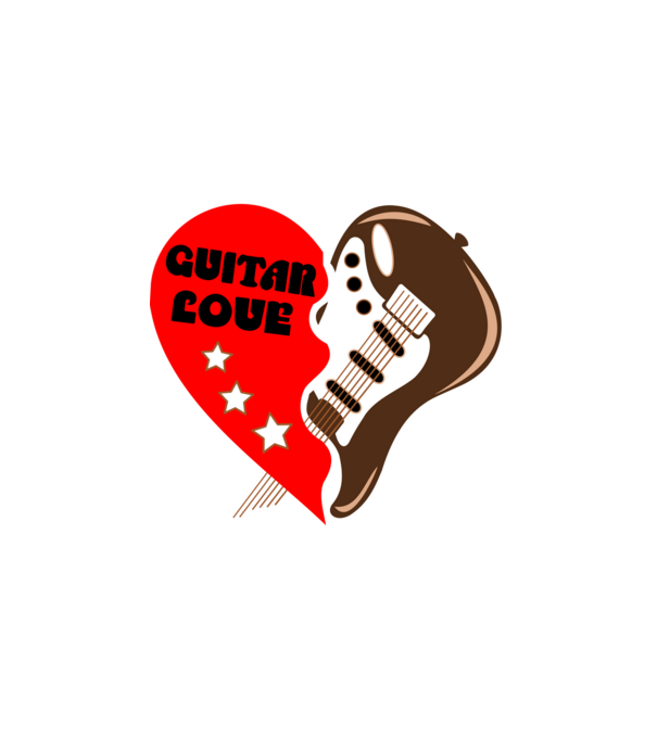 Guitar Love minta fehér pólón