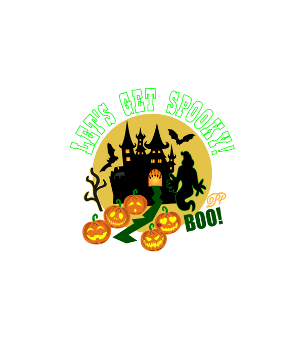Kísérteties Halloween minta fehér pólón