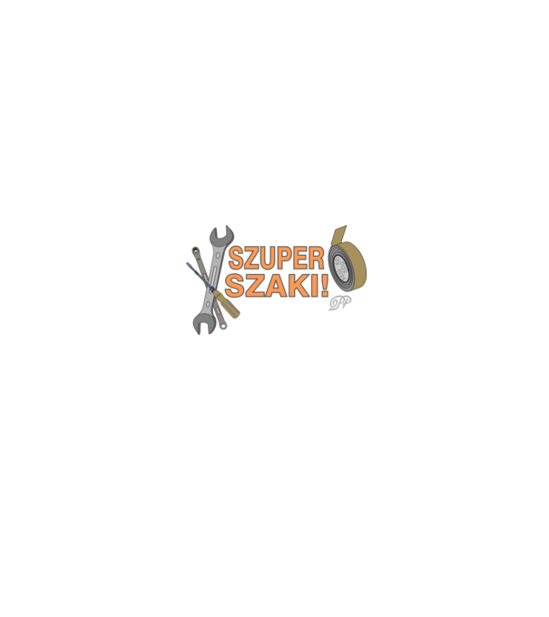 Szuper Szaki minta fehér/piros pólón