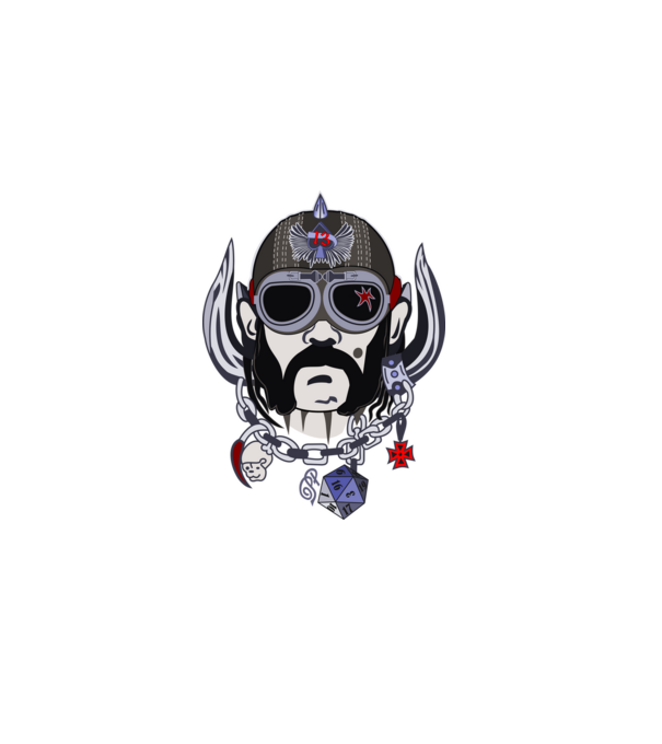 Lemmy Head minta sötétkék pólón