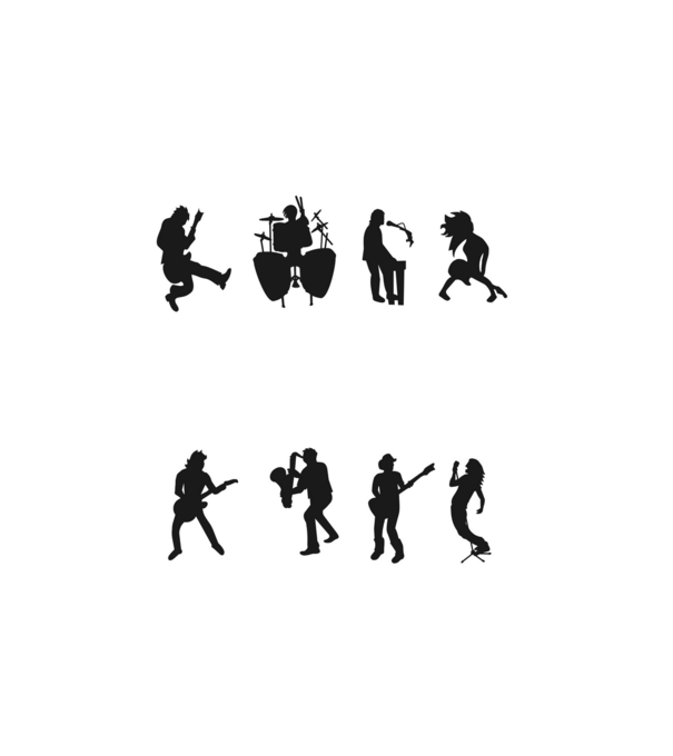 Rock and Roll Árnyak minta fehér pólón