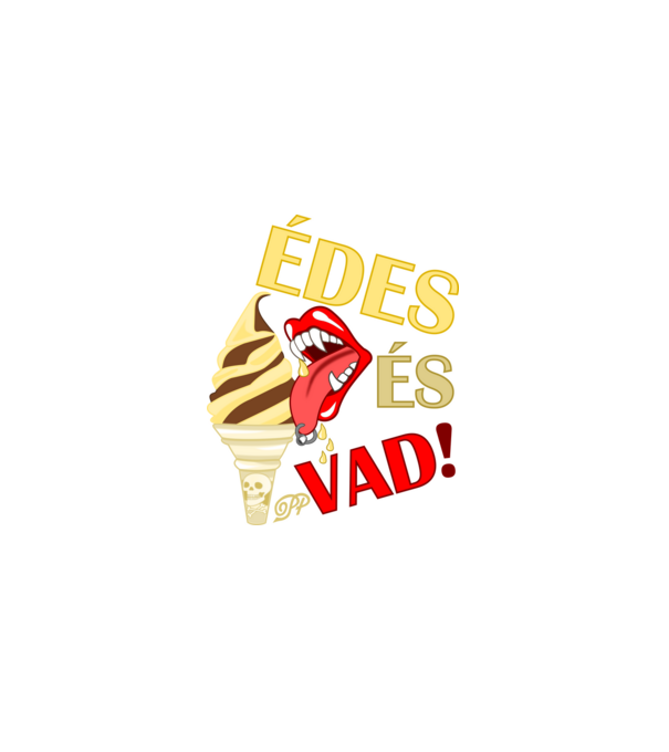 Édes és Vad Fagyi minta szürke pólón