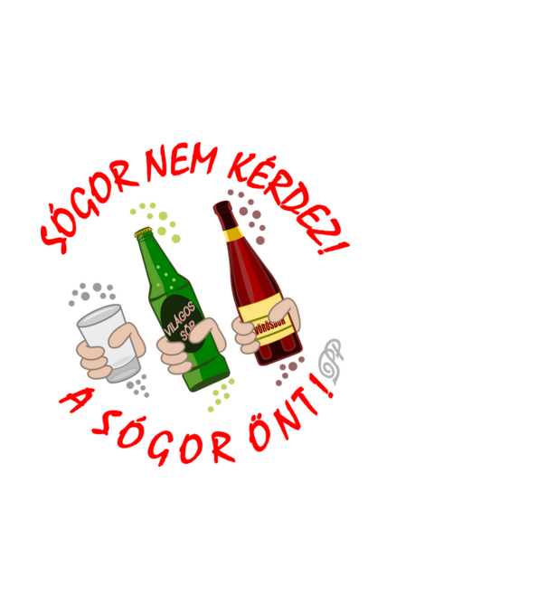 Sógor Önt minta fehér pólón