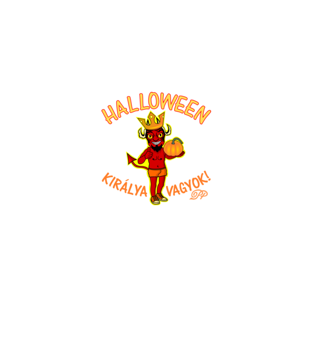 Halloween Királya minta farmerkék pólón