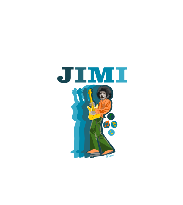 JIMI minta fekete pólón
