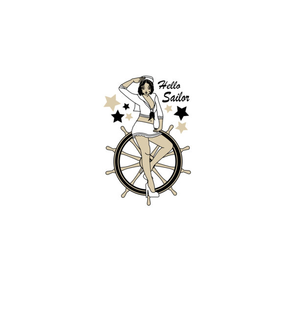 Pin up Sailor minta farmerkék pólón