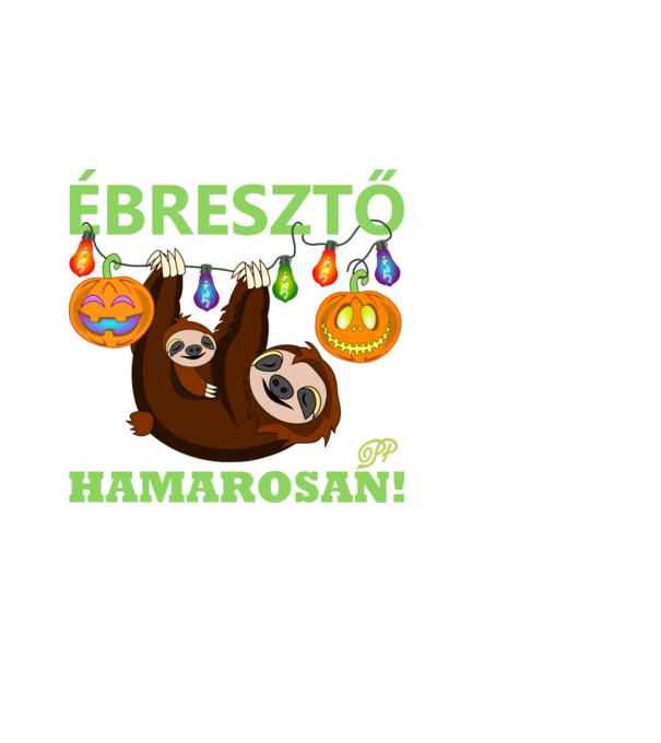 Ébresztő Hamarosan Halloweeni minta fekete pólón