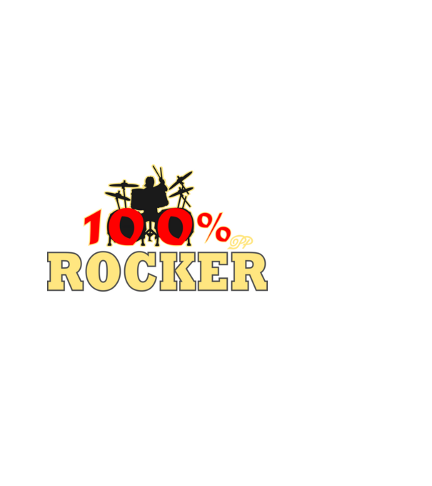 Száz Százalék Rocker Dobos minta fekete pólón