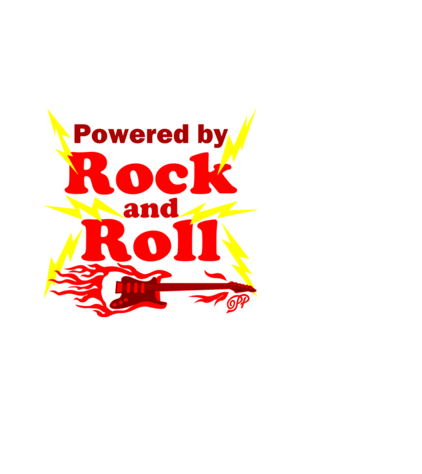 Rock and Roll Powered Guitar minta fekete pólón
