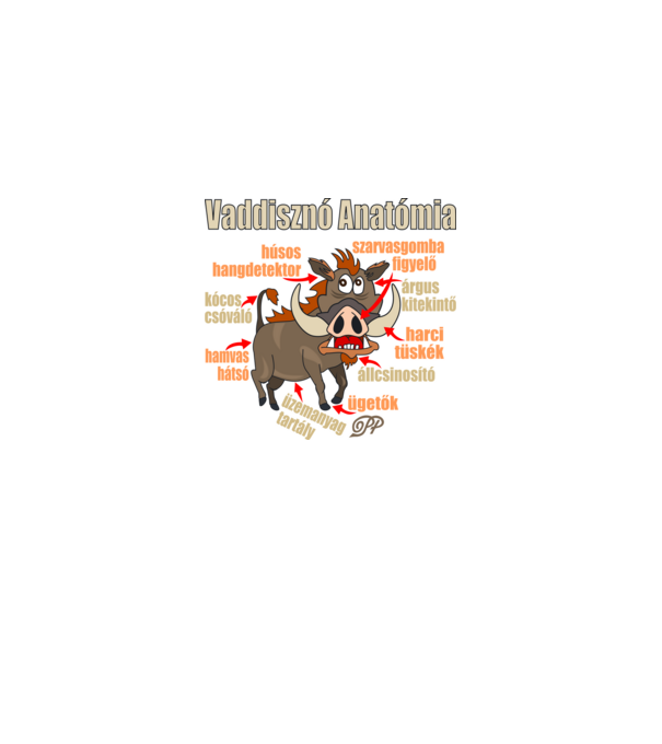 Vaddisznó Anatómia minta fekete pólón