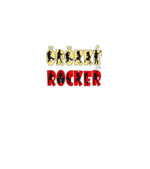 Örökké Rocker Sziluett minta fekete pólón
