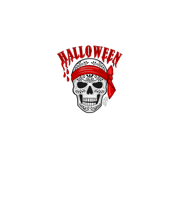Halloween Koponya Kendős minta fekete pólón