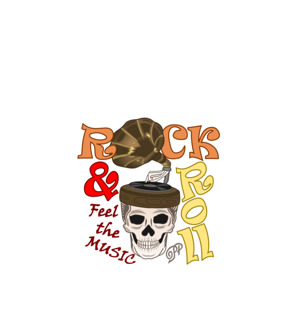 Rock Gramofon minta fekete pólón
