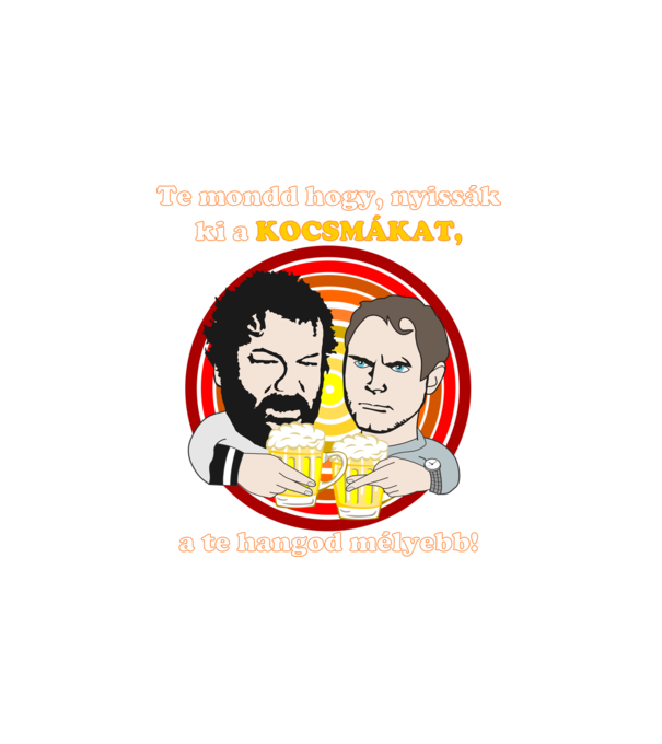 Kocsmanyitás minta fehér pólón
