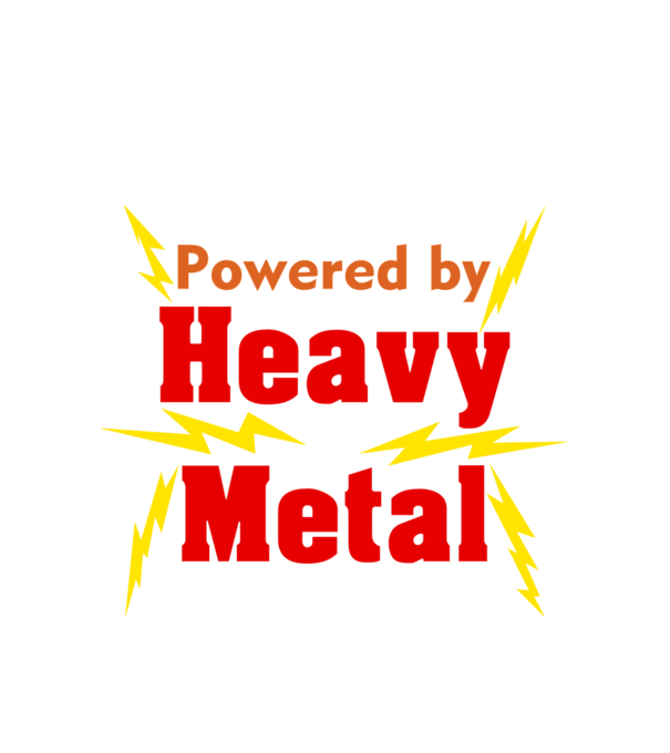 Powered by Metal - átszínezhető minta fehér pólón