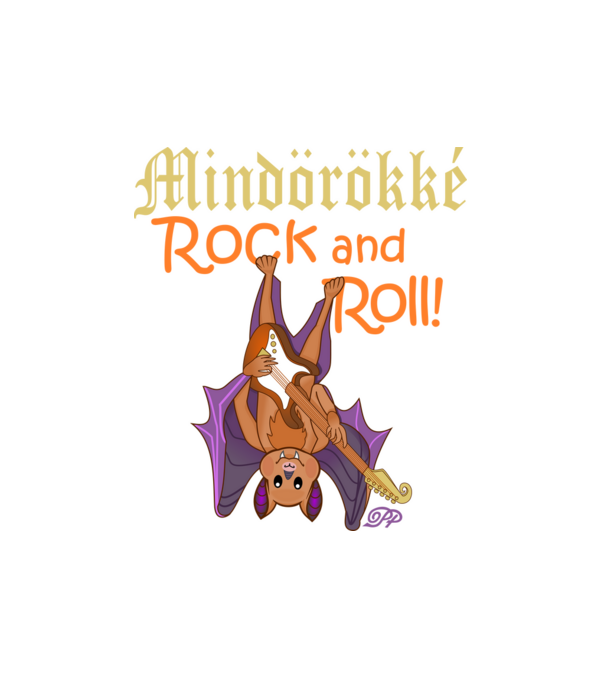 Mindörökké Rock Denevérrel minta fehér pólón