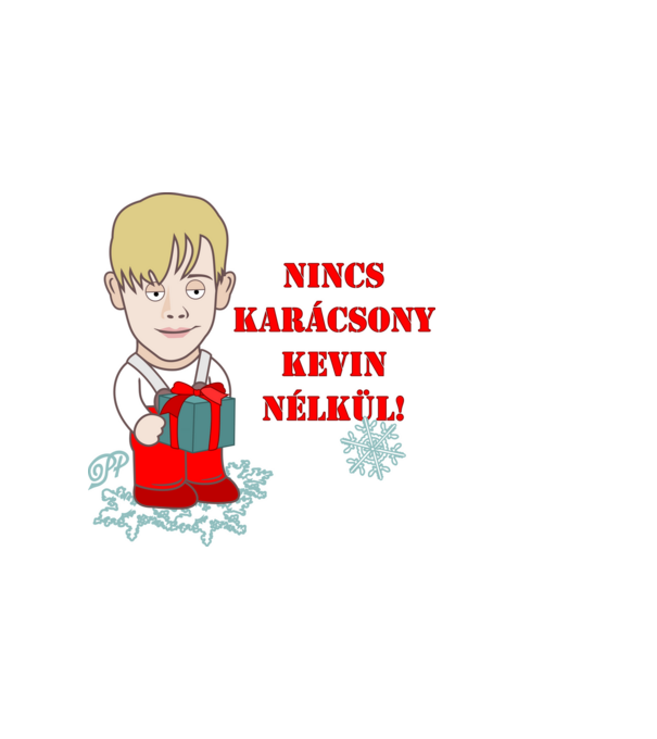 Kevin Karácsonya minta sötétkék pólón